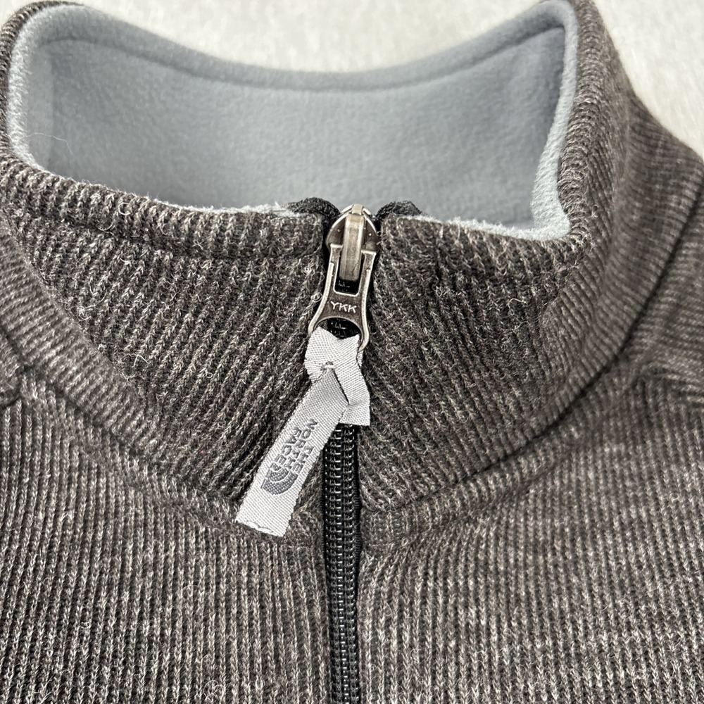 The North Face Ribbed Fleece Full Zip Up Jacket Women's - Size XL - Dark Gray - Picture 5 of 16